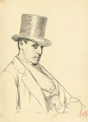 Sedící muž s cylindrem, c. 1872-1875