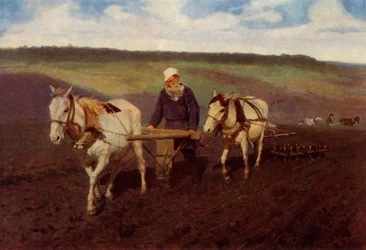 „Oráč Lev Nikolajevič Tolstoj na pluhu“, 1887, 1965.