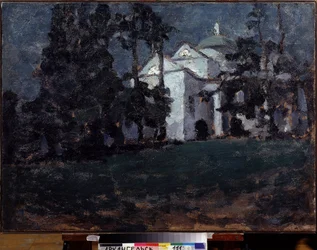 Dům v parku (House In A Park). Obraz Ilja Ivanovič Maškov (Ilja Maškov, Matchkov) (1881-1944), olej na plátně
