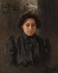 Portrét umělcovy dcery Nadezhda Repina, 1898.