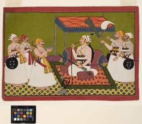 Mahárádža ze Samode, kolem roku 1760 (neprůhledný se stříbrem a zlatem na papíře)