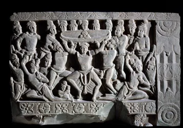 Klanění turbanu (fragment reliéfu, 225-325)