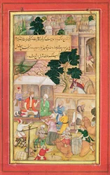 Císař Babur (r.1526-30) v rozhovoru se starým mužem, 15.-17.st.