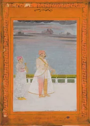 Portrét Mirzy Husain Raza Khan, kolem roku 1780 (neprůhledné wc a zlato na papíře)