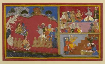 Rāma přijímá pocty, ale čeká na návrat do Ayodhyā; Vibhīṣaṇa pořádá durbar pro vůdce opic a medvědů