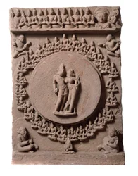 Shiva Parvati, z Makarandanagar (reliéf, 9.-10. století)