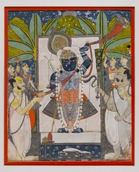 Sri Nathaji, cca 1775 (neprůhledné wc, zlato a stříbro na papíře)