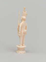 Bílý pěšec, šachová figurka, Indie, cca 1820