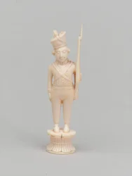Bílý pěšec, šachová figurka, Indie, cca 1820