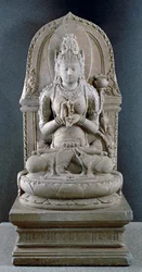 Prajnaparamita, bohyně trancedentální moudrosti, cca 1300 (andezit)