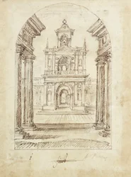 Palác (pero a inkoust na papíře)