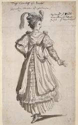 Queen Zenobia, cca 1609 (pero a inkoust na papíře)