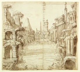 The Fallen House of Chivalry, c.1610 (pero a inkoust na papíře)