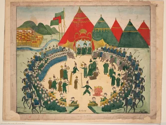 Poprava za přítomnosti perského šáha, um 1700