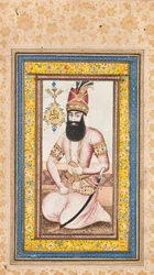 Portrét Nadir Shah, jeden z dvojice s Karim Khan Zand, Qajar Iran