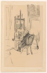 Jozef Israels ve svém ateliéru