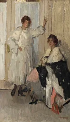 Figuríny Ippy a Gertie v Hirsch, Amsterdam, cca 1915-17 (olej na plátně)