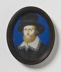 Admirál George Clifford, 3. hrabě z Cumberlandu, cca 1600 (akvarel na pergamenu)