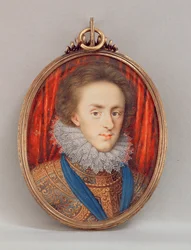 Portrét Jindřicha, prince z Walesu (1594-1612) kolem roku 1610 (wc na pergamenu)