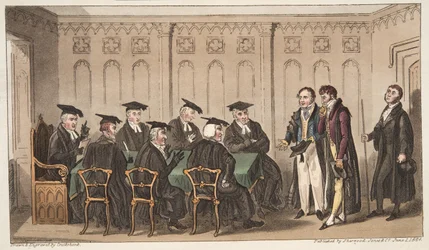 Golgota, aneb Místo lebek, z anglického špióna, hospoda. 1824 (ručně kolorovaná rytina)