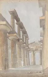 Interiér velkého chrámu v Paestum