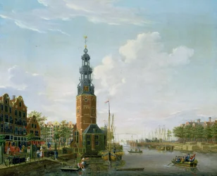 Pohled na Amsterdam s Montelbaanstoren na Oudeschans, 1777