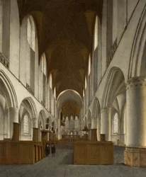 Interiér Saint Bavo, Haarlem, 1680.