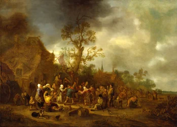 Veselí rolníci před hostincem, 1642