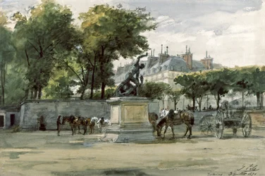Pařížská komuna: armáda Versailles v Tuileries, kolem roku 1871 (akvarel)