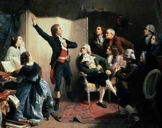 Básník a skladatel Claude Joseph Rouget de Lisle předvádějící Marseillaisu, 24. dubna