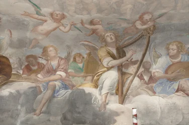 Andělé, hudební andělé a puttos, detail ráje s věčným otcem, c.1623-34 (detail 3496185)