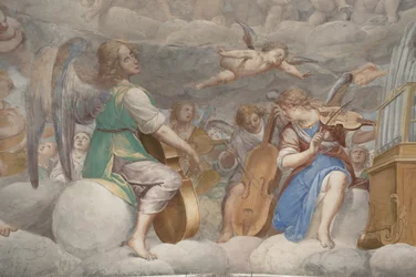 Andělé, hudební andělé a puttos, detail ráje s věčným otcem, c.1623-34 (detail 3496185)