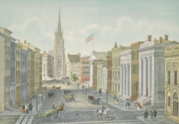 Wall Street, New York v roce 1847.