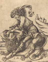 Samson a lev, c. 1475.
