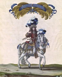 Princ z Conde jako císař Turecka, součást kolotoče daného Ludvíkem XIV. (1638-1715) před Tuileries, 5. června 1662