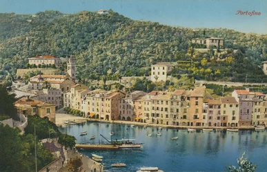Portofino, Itálie. Pohlednice odeslána v roce 1913.