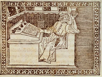 Lékárník, florentská rytina z The Book of Chess