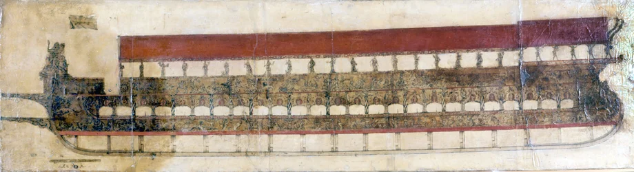Bucentaur (BUCENTORO), benátská ceremoniální galerie, kterou každý rok používá benátský dóže na Den Nanebevstoupení Páně. Při té příležitosti hodil do moře zlatý prsten, který symbolizoval jeho manželství s mořem. 1719.