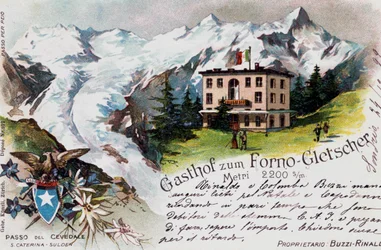 Průsmyk Cevedale, pohlednice, Trentino-Alto Adige, Itálie, 20. století