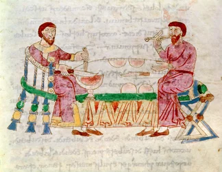 Codex 132 Livre 22 Chap.1 The Meal, from De Universo od Rabanuse Mauruse (c.780-856) 1023