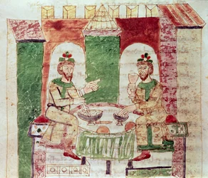 Codex 142 Livre 16 Chap.4 The Table of the Rich, from De Universo by Rabanus Maurus (c.780-856) 1023