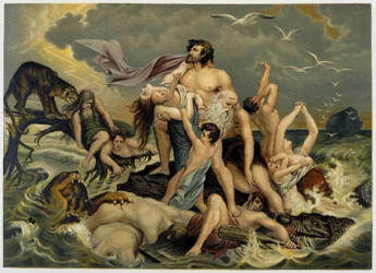 Déluge - v „Zlatá klasická bible: historie božského zjevení ve starověku a v novém úsilí“ ” od Giovanniho Ladislao Sykory (sv. 1), přeložil Don Clemente Benetti. (italská bible)