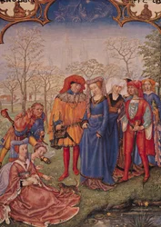 F.4v Měsíc duben: Svatební průvod, z Brevarium Grimani