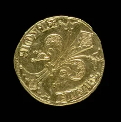 Zlatý florin (avers) s lilií, florentský, 1252