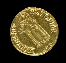 Zlatý florén (revers) zobrazující sv. Jana Křtitele, Florencie, 1252 (avers viz 83495)