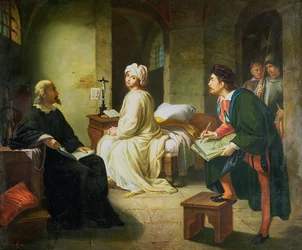 Guido Reni skicující Beatrice Cenci
