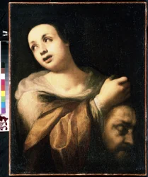 ""Judita představuje hlavu Holoferna"" (Judith s hlavou Holoferna) Obraz italské školy 17. století Muzeum umění Michaila Krošitského, Sevastopol (Sevastopol) Ukrajina