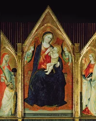Madona kojící Ježíška se svatými (tempera na dřevě) (detail 254064)