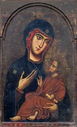 Madonna a dítě, známá jako Pisa Madonna, Florentine School (tempera na panelu)