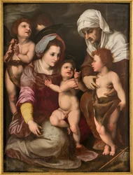 Madona s Jezulátkem, sv. Alžběta, Jezulátko sv. Jana a dva andělé, kopie od Andrea Del Sarto (olej na desce)